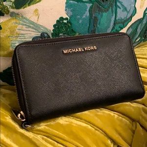 Black Michael Kors phone wallet